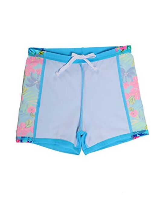 Size 4-16 Sun Protection Short Sleeves Top with Boyshorts LEINASEN Girls 2-Piece Rash Guard Swimsuit UPF 50 