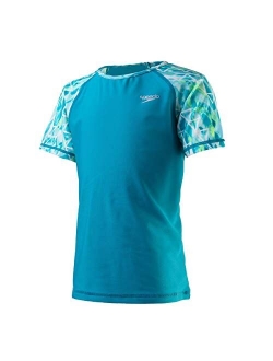Girl's UV Swim Shirt Short Sleeve Printed Rashguard