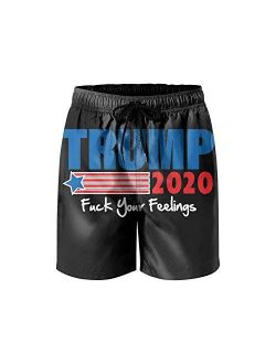 JDHASA Trump-2020-American-flag-star- Man Swim Shorts Beach Swim Trunks