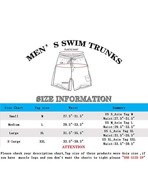 Malavita Mens Swim Trunks Mens Swimwear Quick Dry Swim Shorts with Mesh Lining