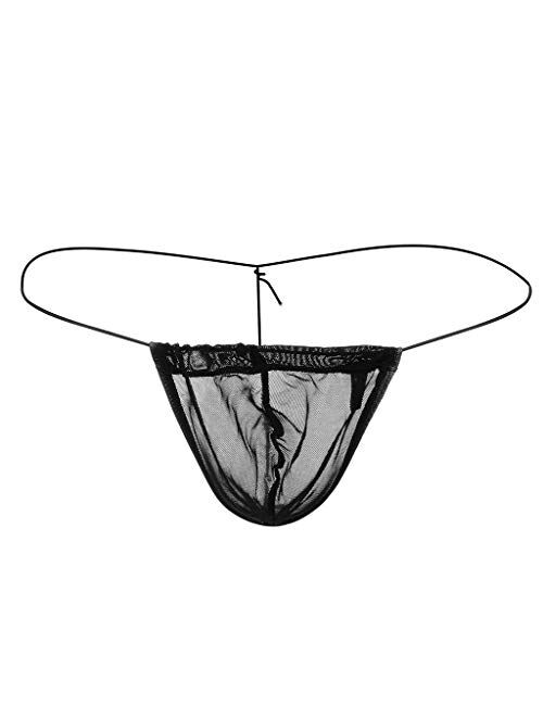 GREFER-Mens Brief Mens Sexy Cooling Mesh Thong Mini Bikinis Underwear Elastic G-Strings & Thongs