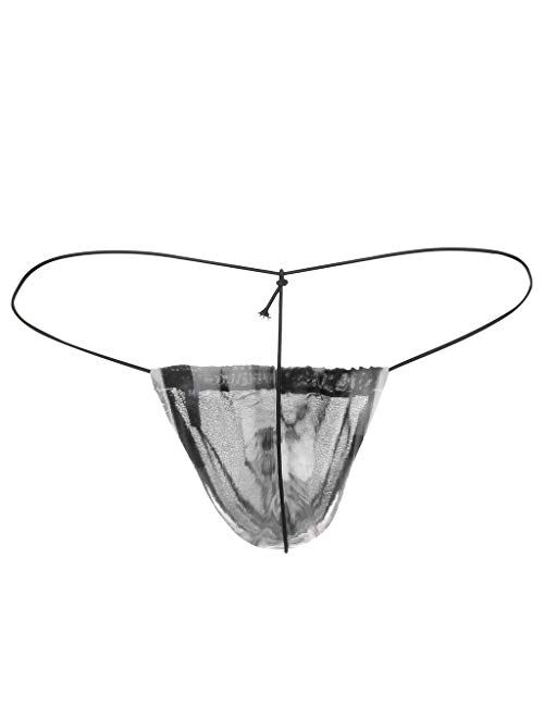 GREFER-Mens Brief Mens Sexy Cooling Mesh Thong Mini Bikinis Underwear Elastic G-Strings & Thongs