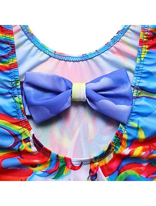 Girls Unicorn One Piece Swimsuits Bathing Suits Ruffle Swimwear Beach Tankini/Bikini/Swimming Wear Pink Blue Purple.
