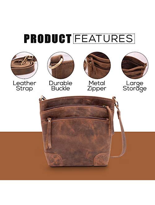Leather Crossbody Bag for women purse tote ladies bags satchel travel tote shoulder bag by KPL