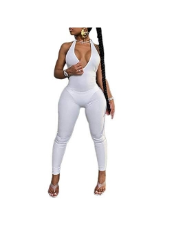 ECHOINE Womens Sexy Spaghetti Strap Jumpsuit - Tank One Piece Bodycon Skinny Rompers Playsuit Sportwear Clubwear