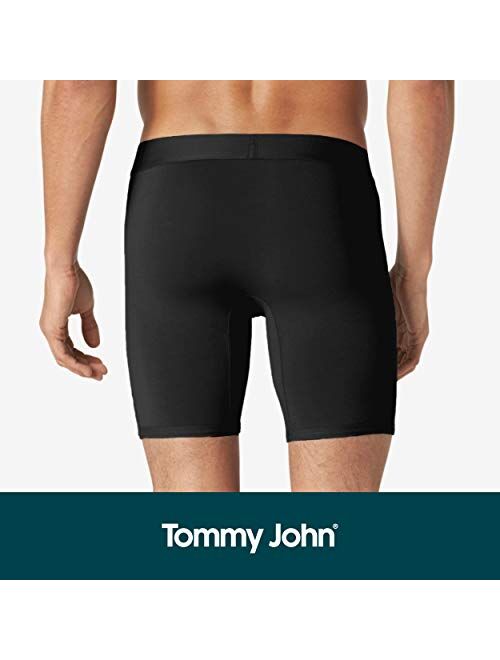 Tommy John Men's Cool Cotton Boxer Briefs - 3 Pack - No Ride-Up Comfortable Breathable Underwear for Men