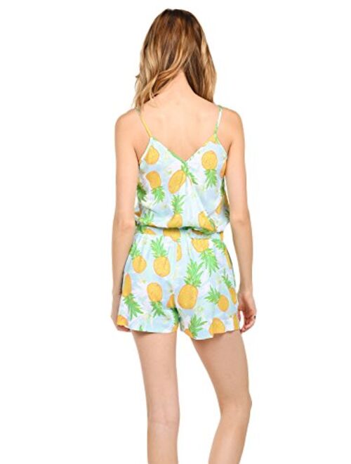 Women's Cute Summer Rompers - Patterned Flamingo Cactus Watermelon Pineapple Romper Dresses