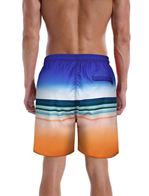 QRANSS Men's Chubbies Swim Trunks 6‘’ Inseam Funny Beach Shorts Bathing Suit