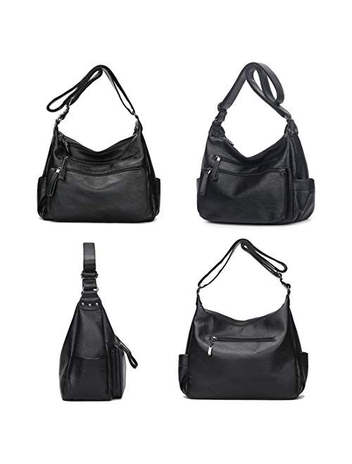 Artwell Fashion Crossbody Bag For Women Shoulder Bag Soft PU Leather Handbags Purses Multi Pocket Hobo Tote Bag