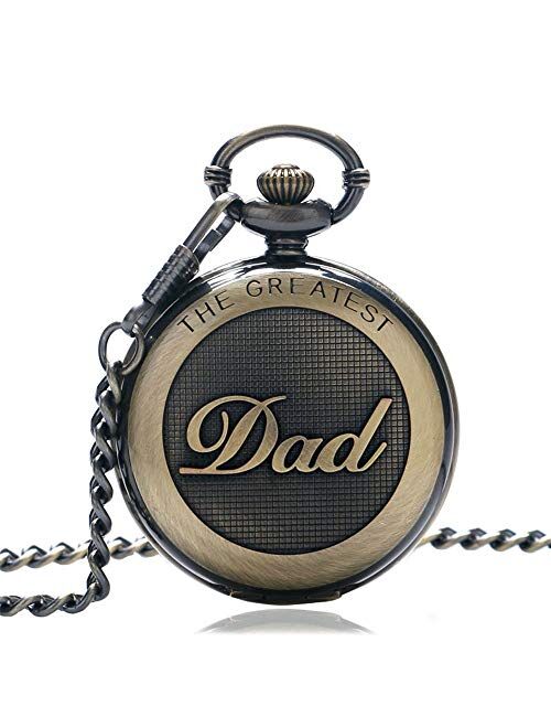 GORBEN Pocket Watch with Chain Dad Gifts Vintage Roman Numerals Quartz Man Watch from Duaghter or Son with Box