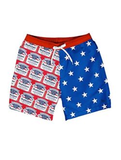 Men's American Flag Swim Trunks - Patriotic USA Stars and Stripes Swim Suit