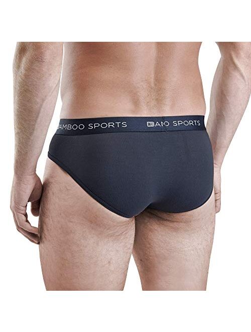 Bamboo Sports Mens No Fly Bamboo Underwear Briefs- Super Soft & Comfortable Fit