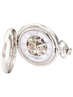 Charles-Hubert, Paris 3928 Classic Collection Chrome Finish Brass Mechanical Pocket Watch