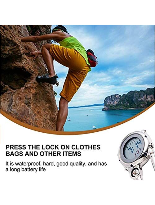 Clip on Digital Quartz Watch Backpack Fob Belt Waterproof and Shockproof Pocket Watch Glow in The Dark Unisex Pocket Watch with Compass Gift for Doctors Nurses Outdoor Ac