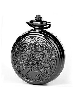 Doctor Who Pocket Watch with Chain Box for Cosplay Dr. Who 58 mm Oversized Quartz Watch Mens