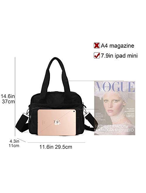 Gladdon Canvas Crossbody Bags for Women Multi Pocket Nursing Shoulder Bags Lightweight Top Handle Satchel Purse
