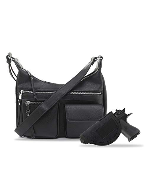 Jessie & James Large Concealed Carry Crossbody Bag For Women Gunbag Shoulder Purse With Detachable Holster