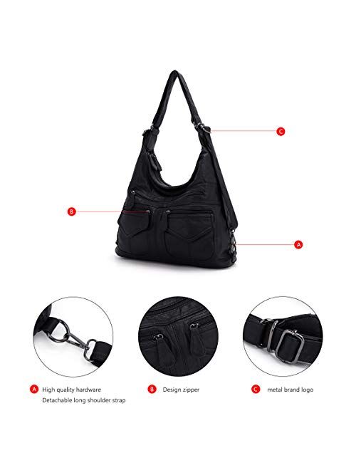 Angel Kiss Hobo Bags for Women Faux Leather Shoulder Purse