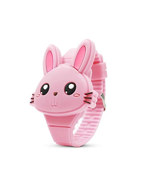 Kids Watch,Girls Watch Digital Cute Shape LED Fashion Silicone Band Clamshell Design Wrist Watch Girl Gifts