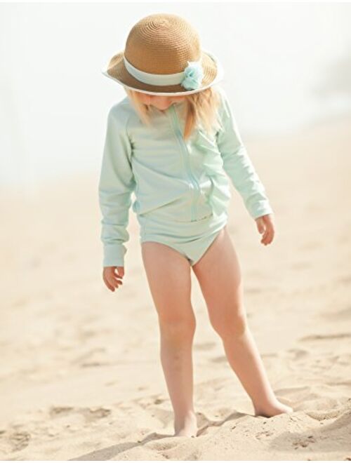 SwimZip Little Girl Mint Chip Rash Guard Swimsuit Set