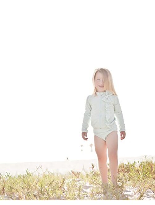SwimZip Little Girl Mint Chip Rash Guard Swimsuit Set