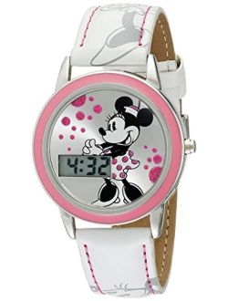Disney Kids' MN1022 Minnie Mouse Watch with White Leather Band
