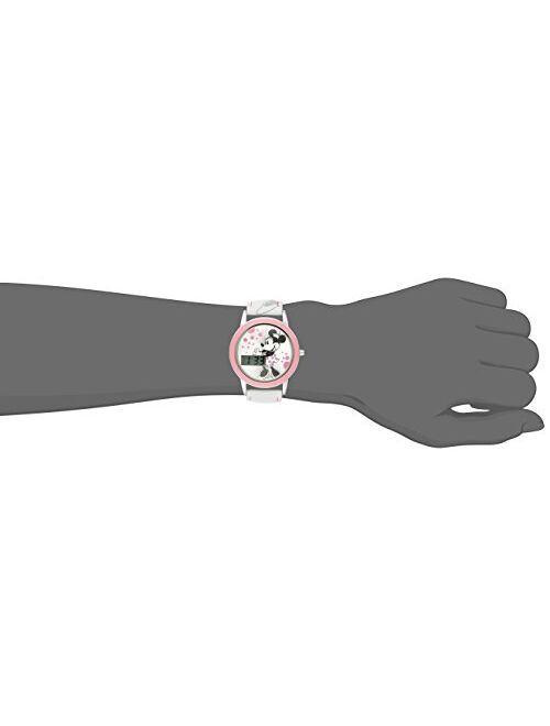 Accutime Disney Kids' MN1022 Minnie Mouse Watch with White Leather Band