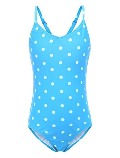 Mardonskey Girls One Piece Swimsuits Hawaiian Ruffle Swimwear Beach Bathing Suit for Summer Vacation 