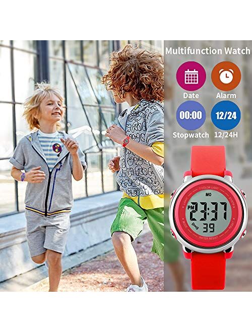 Kids Watch Sport Multi Function 50M Waterproof LED Alarm Stopwatch Digital Child Wristwatch for Boy Girl