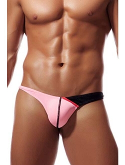 Newsywell Men's Ice Silk Thong Bikini Low Rise Soft Briefs Underwear