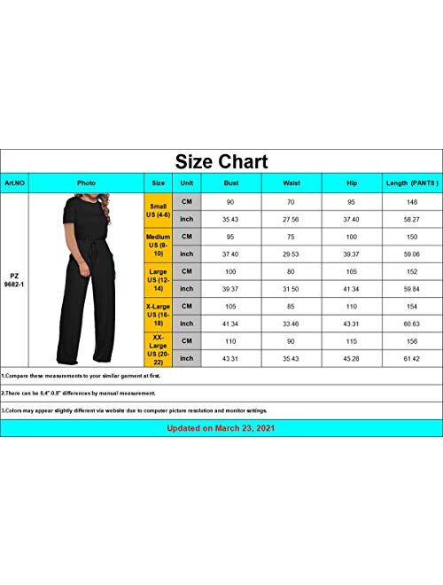 Women's Casual Long-Sleeve Loose Wide-Legs Jumpsuits - Drawstring Waist Romper Pajama with Pockets