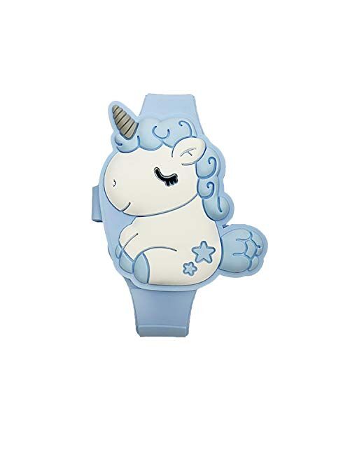 Kids Unicorn Watch for Little Girls, Learning Time 3D Cute Cartoon Toddler Shape Clamshell Design Kids Digital Led Watch for Kids Birthday Presents Gifts for 3-8 Year Old