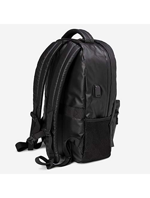 Ridge The Commuter - Weatherproof Backpack | Travel Backpack with Laptop Holder | Work Backpack | Waterproof, RFID Blocking Nylon Backpack | Black