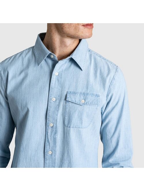 Men's United By Blue Organic Chambray Long Sleeve Button-Down Shirt - Chambray Indigo