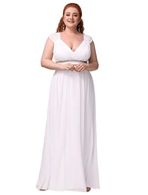 Ever-Pretty Women's Plus Size V-Neck Empire Waist Evening Party Maxi Dress 8697PZ