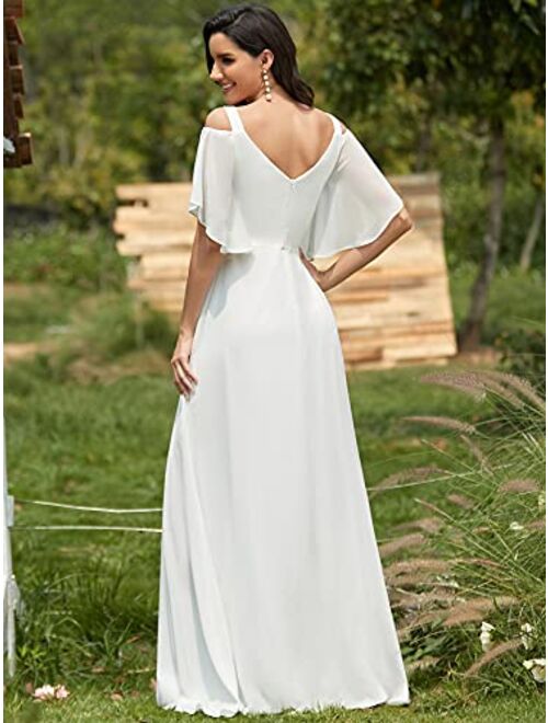 Ever-Pretty Women's A-Line Cold Shoulder Bridesmaid Dress Evening Gowns 7871