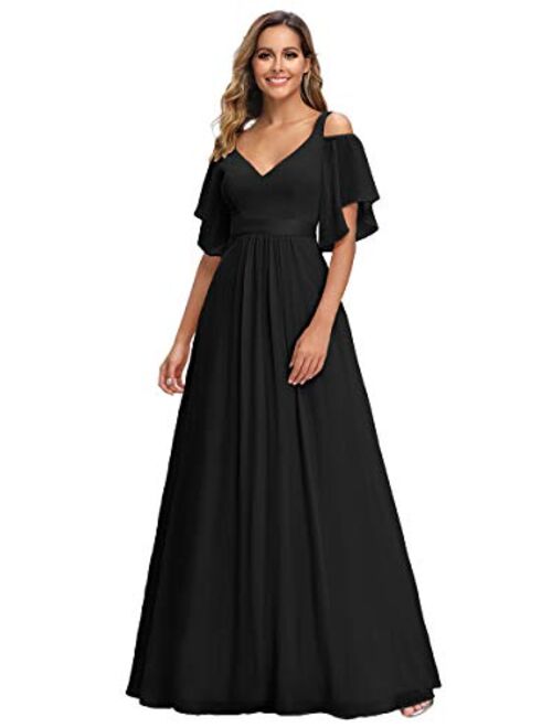 Ever-Pretty Women's A-Line Cold Shoulder Bridesmaid Dress Evening Gowns 7871