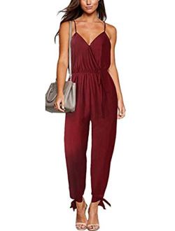 Xuan2Xuan3 Floral Printed Jumpsuit Women Halter Sleeveless Stretch Wide Long Pants Casual Jumpsuit Rompers