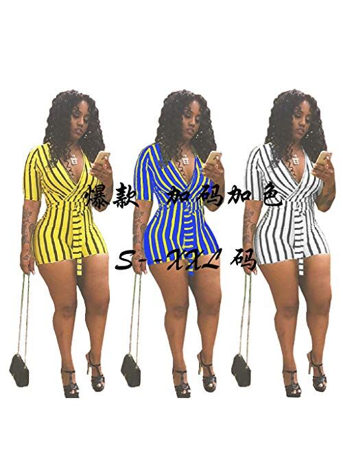 Mintsnow Women's Summer Romper Boho Playsuit African Print Jumpsuits Beach Outfits