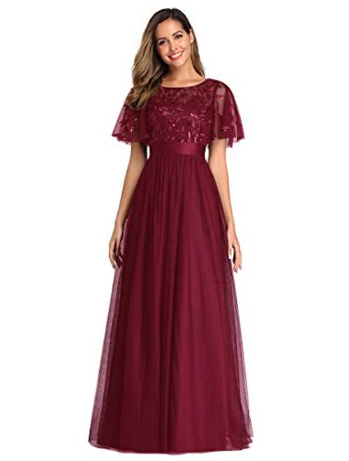 Ever-Pretty Women's A-Line Empire Waist Embroidery Evening Prom Dress 0904