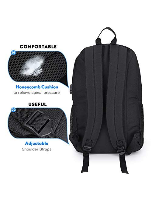 Pawsky Galaxy Backpack for School, Anime Luminous Backpack College Bookbag Anti-Theft Laptop Backpack with USB Charging Port