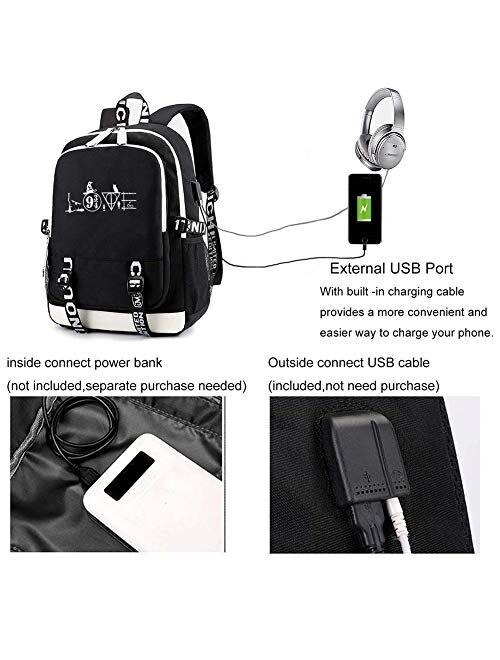 Love Quote Backpack Travel Bag-Business Laptop Backpack with USB Charging Port,Elegant Casual Daypacks Outdoor Sports Shoulders Bag for Men Women,Water Resistant Resistan
