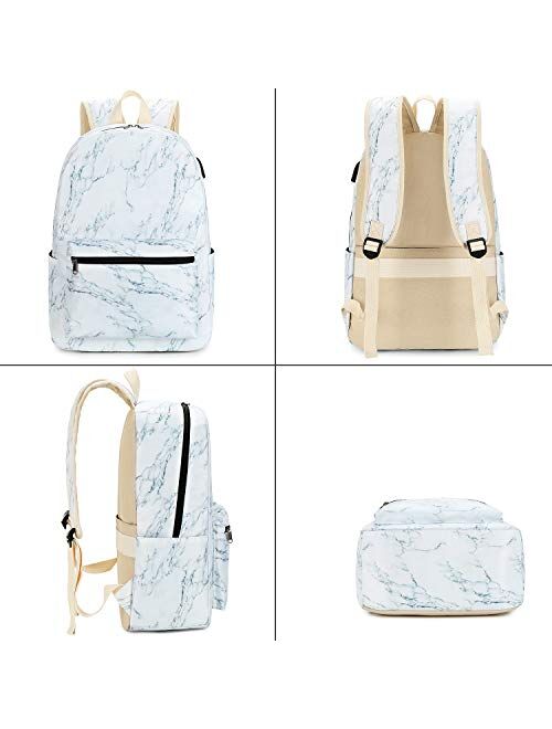 Girls Womens College Laptop Backpack School Bookbag Travel Rucksack School Bag with USB Charging Port for High School
