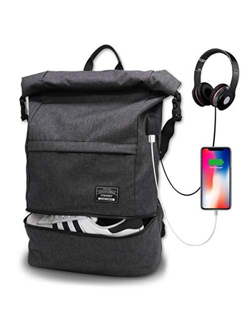 Waterproof Laptop Travel Backpack, Large College High School Backpacks, Anti Theft Carry on Backpack with USB Charging Port for Teenagers, Men and Women, Fits 15.6 Inches