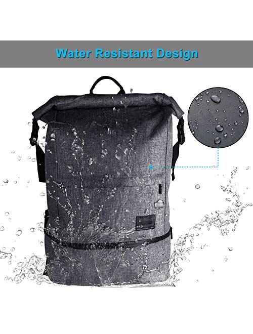 Waterproof Laptop Travel Backpack, Large College High School Backpacks, Anti Theft Carry on Backpack with USB Charging Port for Teenagers, Men and Women, Fits 15.6 Inches