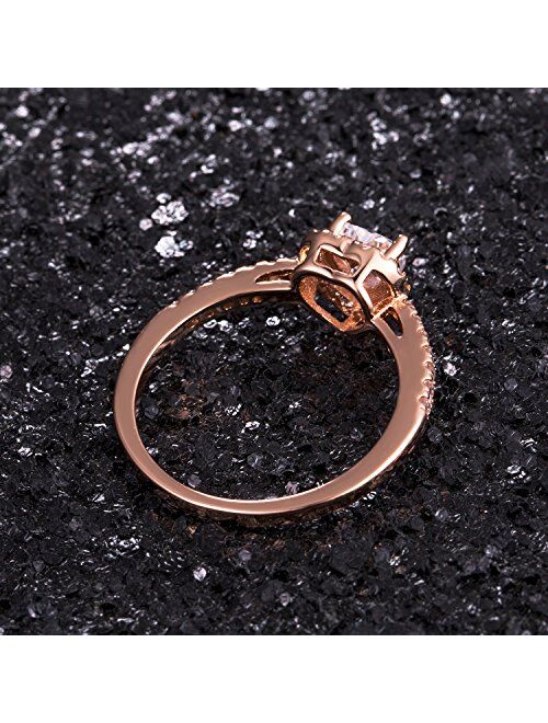 MDFUN Luxurious Rose Gold Plated Cubic Zirconia Infinity Love Solitaire Promise Eternity Ring…