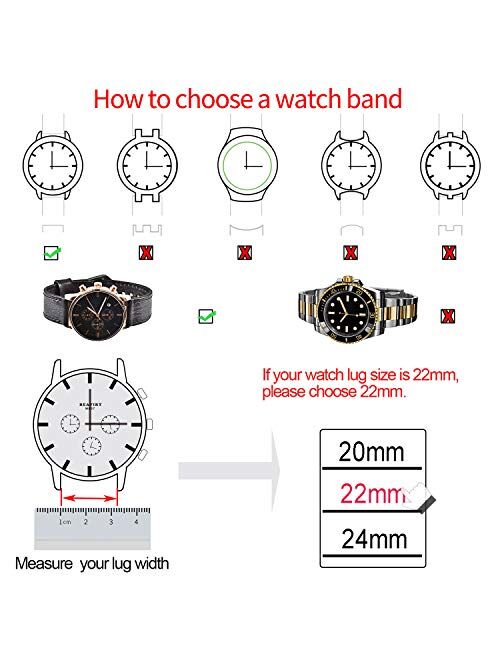 EACHE Quick Release Genuine Leather Watch Band 20mm 22mm 24mm Handmade Retro Leather Watch Straps For Men Women