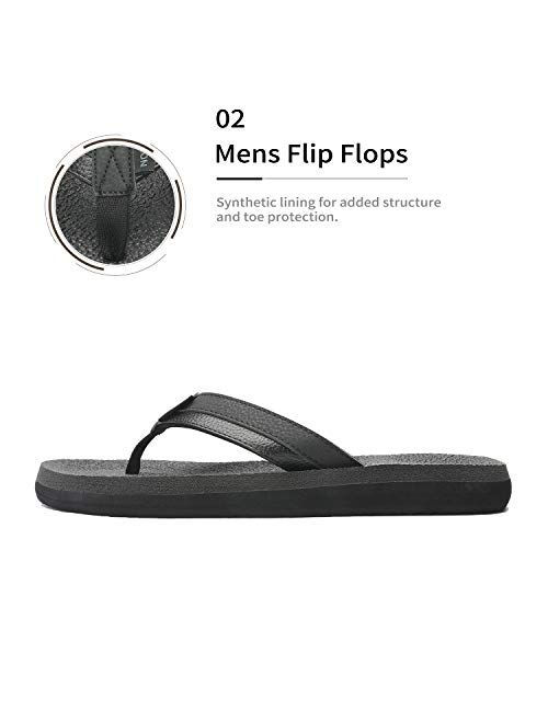 NORTIV 8 Men's Flip Flops Thong Sandals Comfortable Light Weight Beach Sandal