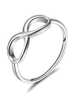 SOMEN TUNGSTEN 925 Sterling Silver Ring Infinity Knot Rings Eternity Wedding Band Size 4-11