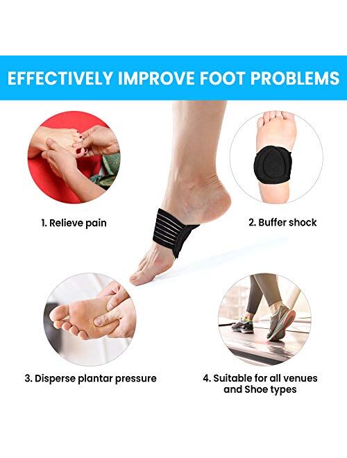 5 Pair Arch Support Brace Compression Cushioned Support Sleeves, Plantar Fasciitis Foot Pain Relief for Fallen Arches, Flat Feet, Heel Fatigue, Achy Feet Problems, for Me